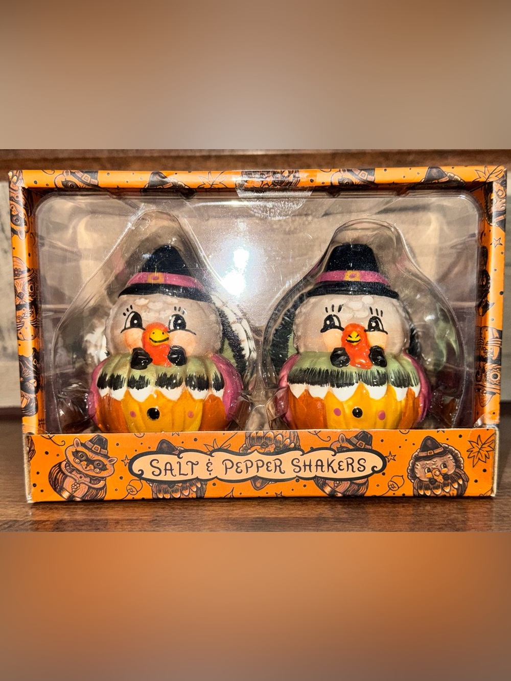 🥰 Johanna Parker Thanksgiving Turkeys 🦃  Pilgrim Purple Salt & Pepper Shaker Set
